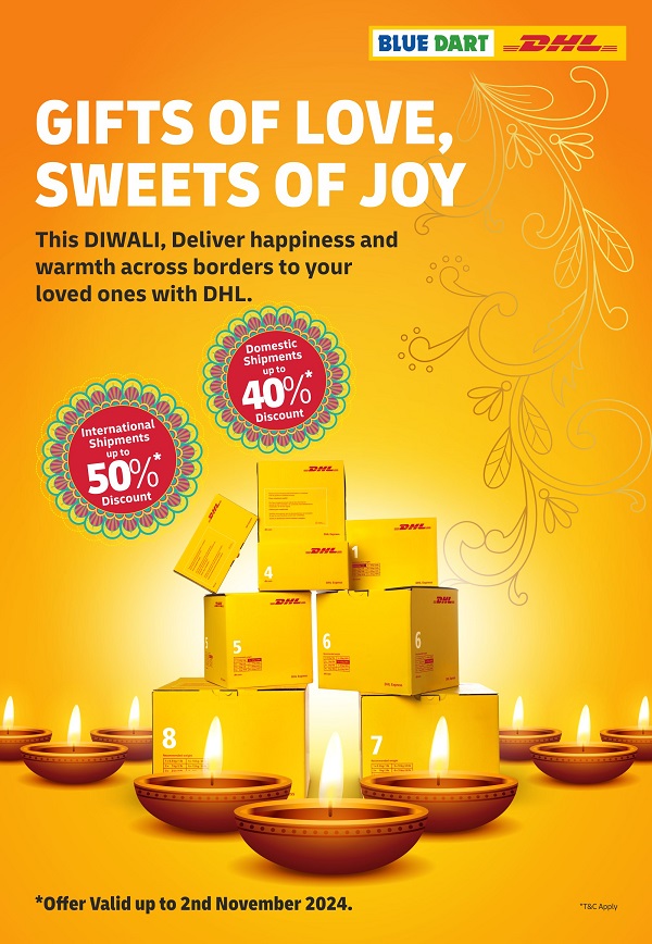 DHL Express Lights up Diwali with up to 50% off for India's International Shipments