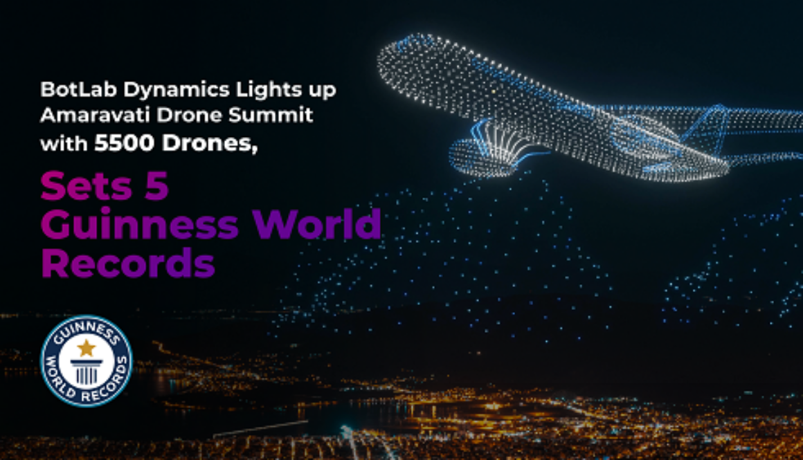 Indian Drone Light Show Company Breaks 5 World Records at Amaravati Drone Summit 2024