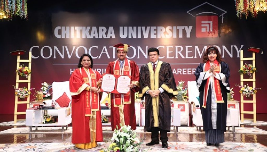 Thumbay Moideen, Founder President of Thumbay Group, Honoured with Honorary PhD Degree at Chitkara University